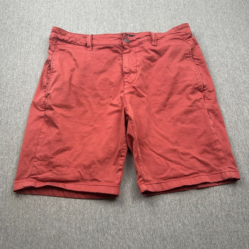 Mavi Simon Shorts Mens 36 Flat Front 9"‎ Inseam Red Cotton Pockets